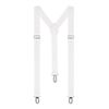 Boolavard® TM Braces/Suspenders One Size Fully Adjustable Y Shaped With Strong Clips (White)