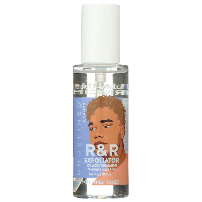 Undefined Beauty R&R Exfoliator 10% Acid Peel Treatment Mist to Smooth, Resurface and Unclog Pores, infused with Lactic Acid, Salicylic Acid, Kombucha, Niacinamide, Ginseng, Gluconolactone, 3.3oz