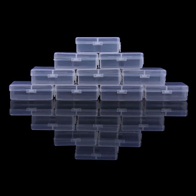 Mini Boxes Rectangle Clear Plastic Jewelry Crafts Storage Case Container  Square Collection Display Small Packing Box Dustproof
