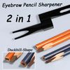 4 Pcs 2 in 1 Eyebrow Pencil Sharpener, Duckbill-Shape Eyebrow Sharpener Auxiliary Tool (Black)