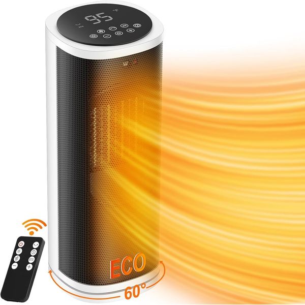 Space Heater, 16 Inch Portable Electric Heaters for Indoor Black and White