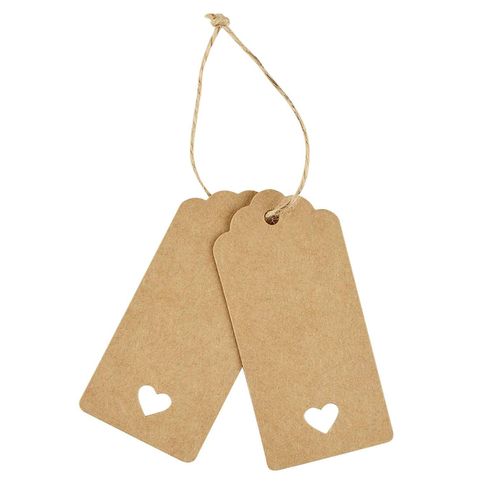 Kraft Paper Gift Tags 50PCS Brown Gift Tags for Crafts and Christmas Lovely Hollow Heart Wedding Favour Name Tags with 20M Jute Twine String(Brown Tag-50Pcs)