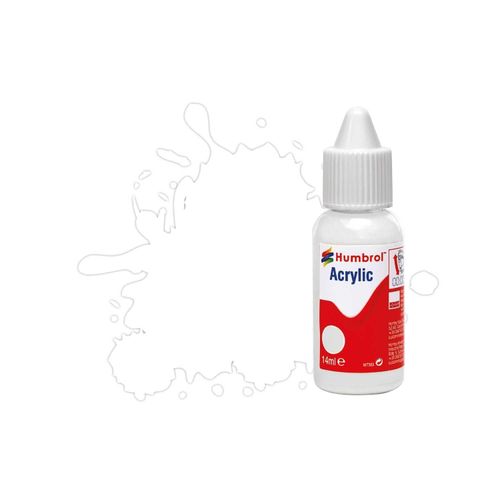 Humbrol Model Paint - DB0034 No 34 White - Matt (14ml) , Acrylic Paints for Models, Plastic, Metal, Wood, Glass, Ceramics and More, Acrylic Touch Up Paint - Hobby Paint Bottle for Craft Kits