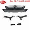 6PC For CR-V 2007-2009 CRV Front Upper Lower Chrome Grille Grill Bumper Brackets