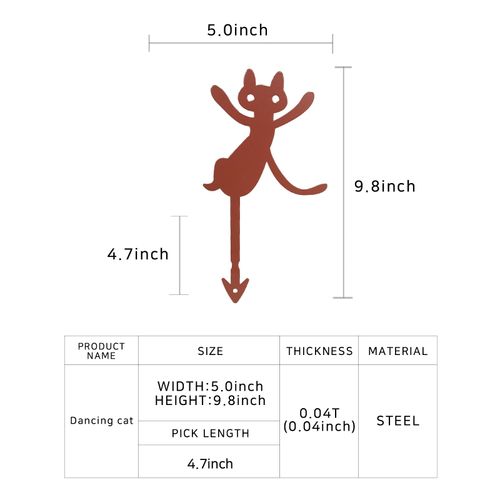 Steel Deco Garden Garden Decoration Powder Paint Coating - Gardenpot Pick-Steel-Brown- Dancing cat