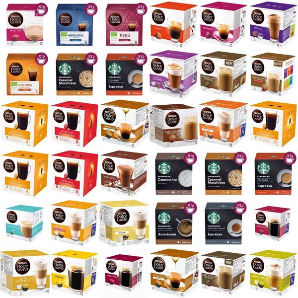 Pick Any 4 Boxes of Compatible with Original Dolce Gusto Coffee Pods, Pick from 20+ blends Latte, Espresso, Tea, Cappuccino, Chocolate, Caramel, Decaf etc