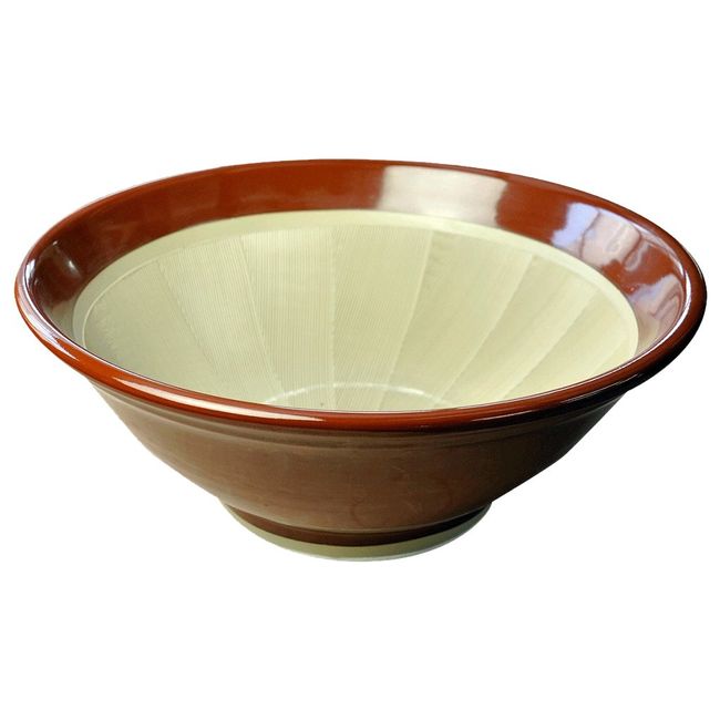 Motoju Pottery Iwami Pottery Mortar, Mortar, Mortar, Not Scratch Tables, Silicone Bottom, No. 5 (Diameter 5.9 inches (15 cm), Non-Slip, Reddish Brown, Motoshige, Made in Japan