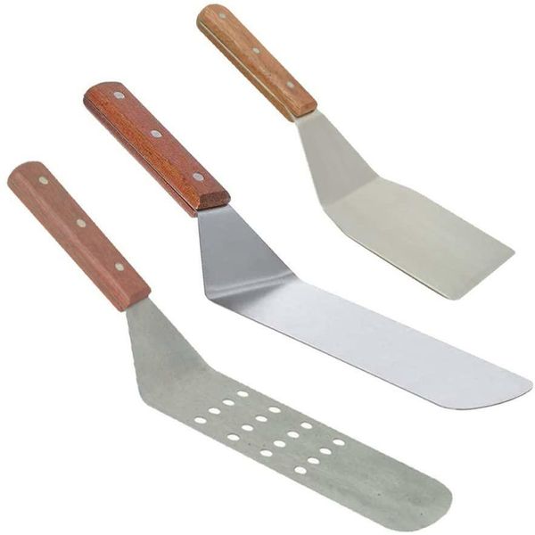 Griddle Utensils Kit for Cookware, Scraper, Server, Spatula (3 PC)