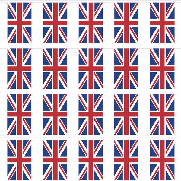 Queen's Jubilee Union Jack Bunting - Rectangle Fabric (20 Flags / 10 Metre)