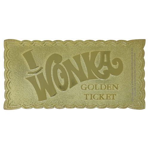 Fanattik Official Willy Wonka Golden Ticket Limited Edition - 1:1 Scale Replica Willy Wonka Collectible - Only 5000 Worldwide - Willy Wonka Gifts