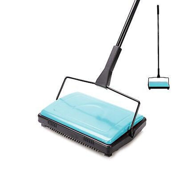 Carpet Sweeper Cleaner for Home &Office Pet Hair Dust Rugs and Small Debris Blue