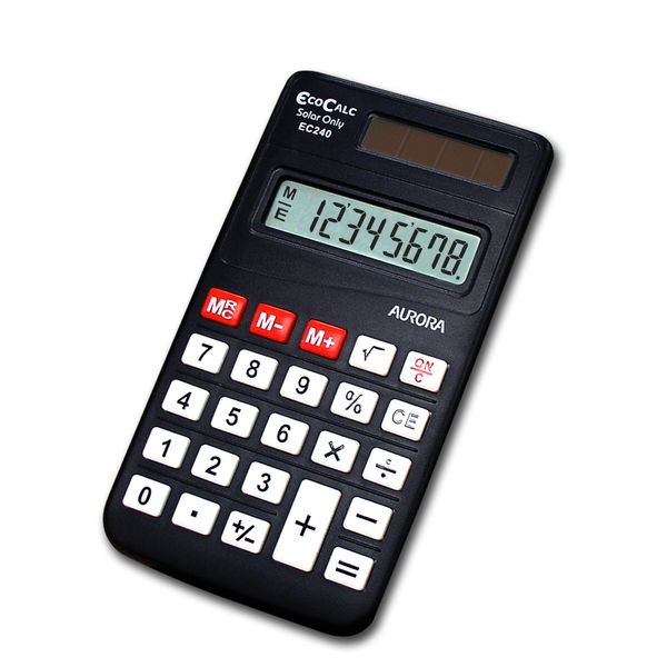Aurora EC240 calculator - calculators (Pocket, Solar, Basic calculator, Black, Buttons, LCD)