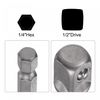 sourcing map 1/2" Drive Socket Accessory Set, 17mm Deep 6-Point Impact Socket 8" Length and 1/4" Hex Shank Adapter