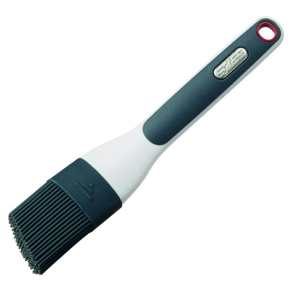 Zyliss E980092 Silicone Pastry Brush, 21cm, Grey/White, Ideal for spreading of egg washes, glazes, butter, basting, Dishwasher Safe