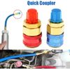 2 A/C Air Condition Quick Coupler Adapter High Low Manifold Connector Metal Tool