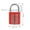 sourcing map 10-Digit Combination Padlock Push Button Locker Cabinet Lock Red 2Pcs