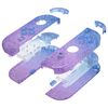 eXtremeRate DIY Replacement Shell Buttons for Nintendo Switch & Switch OLED Joycon and Strap, Glitter Gradient Translucent Bluebell Housing Wrist Strap with Buttons for Switch & Switch OLED