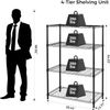 4 Tier Shelving Unit,Heavy-Duty Height Adjustable Storage Rack 1300 LBS Capacity