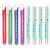 Xeno Retractable Click Knock 4 Erasers and 8 Refills (Assorted Colors Bundle) Retractable Click Eraser