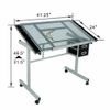 Adjustable Flexible Rolling Drawing Drafting Table Tempered Glass Art Craft 