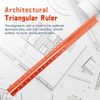 Biaungdo Architectural Scale Ruler, 12 Inch Solid Aluminum Triangular Drafting Tool, Laser-Etched Architect Scales Ruler for Architects Students Draftsman Engineers, Golden
