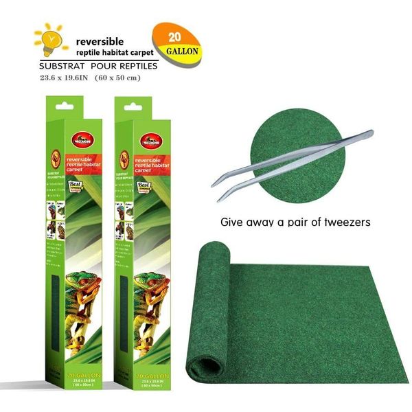 MCLANZOO 2PCS 23.6INX19.6IN Reptile Carpet Pet Terrarium Liner,Reptiles Cage Mat