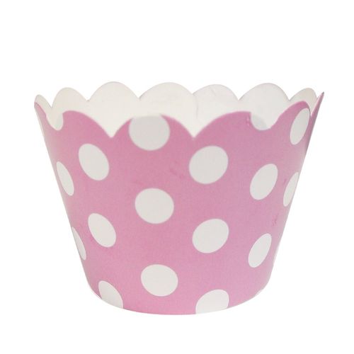 Wrapables Standard Size Polka Dots Cupcake Wrappers (Set of 20), Pink
