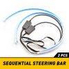 2pcs LED Headlight DRL Light Sequential Flexible Turn Signal Strip Amber Blue