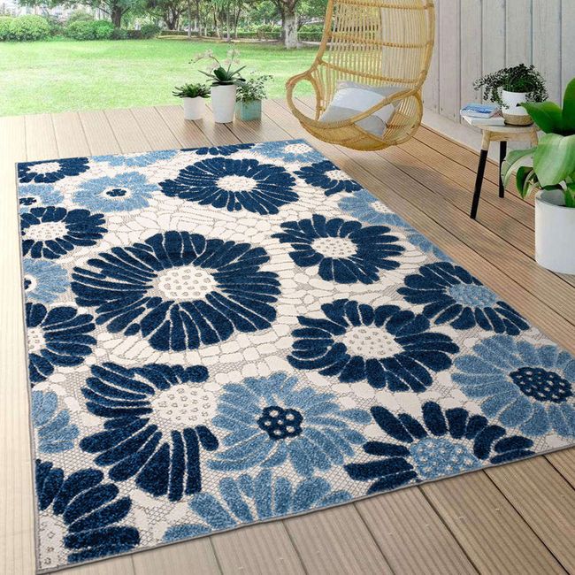 Rugshop Indoor Outdoor Carpet Palermo Modern Floral Outdoor Rugs Area Rugs 5x7