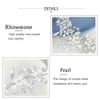 Handcess Pearls Bride Wedding Headbands Silver Rhinestone Headpieces Crystal Bridal Hair Accessories for Bride and Bridesmaids