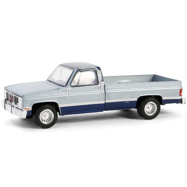 1985 Sierra Classic K2500 Pickup Truck Silver Metallic and Midnight Blue Down on The Farm Series 9 1/64 Diecast Model by Greenlight 48090D