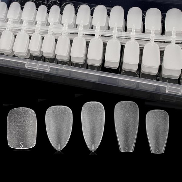 HAPVITAL Nail Tips, Ultra Thin, Long, Clear, 240 Pieces, Summer Sanding, Natural Fit, Includes Storage Case, Natural Fit, Gel Nails, Commercial Use, Practice, Nail Art (Various Shapes of Nails)