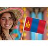 25 Pack Mongolia Handheld Small Flag,Mini Mongolian Hand Held Miniature Stick Decor