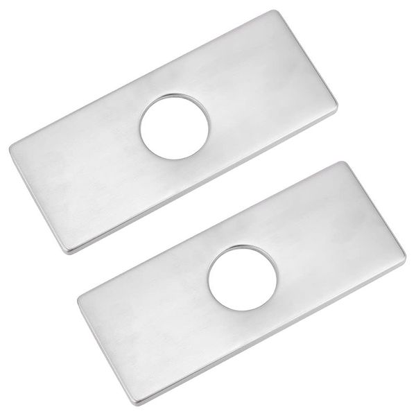 UNICRAFTALE 2Pcs 34.5mm Faucet Hole Cover Deck Plate for Bathroom Faucet 304 Stainless Steel Sink Cover Plate Rectangle 3-to-1 Bathroom Faucet Escutcheon Plate for Bathroom or Kitchen Sink Faucet