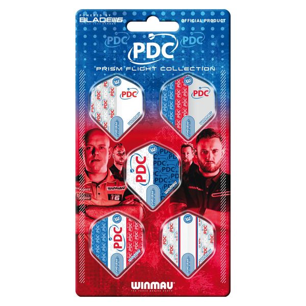 WINMAU PDC Prism Darts Flight Collection - 5 sets per card (15 dart flights in total)