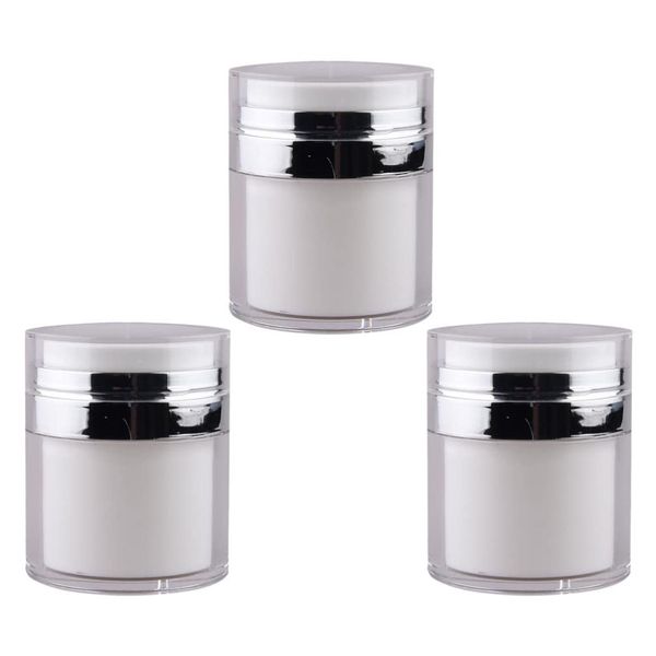 Cream Vial Airless Cosmetic Pumpe Jar Container: 3PCS Nachfüllbare Airless Lotion Glas Pumpe Flasche 30G für Lotion Cremes Liquid Foundation Toilettenartikel Luftloser Kosmetischer Beh?lter