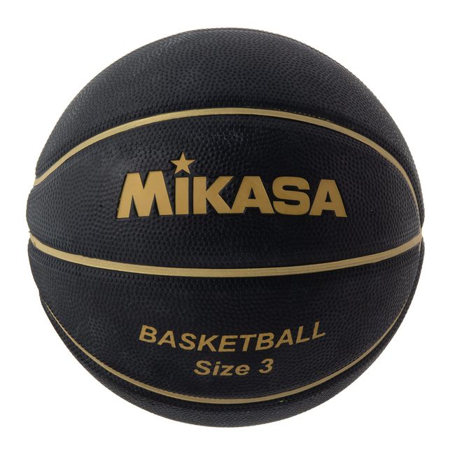 MIKASA B3JMR-BKGL Basketball No. 3 (Juniors and Kids) Rubber Black/Gold