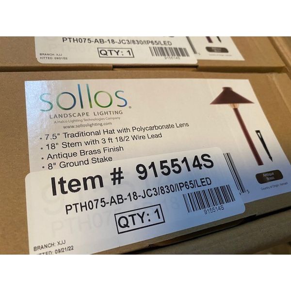 Sollos PTH075-AB-18 915514S Landscape Light Fixture