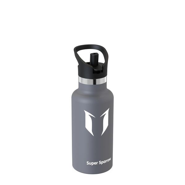 Super Sparrow Water Bottle Stainless Steel 18/10 - Ultralight Metal Water Bottle - 350ml - Insulated Water Bottles - Water Bottle with Straw Lid - Flask for Gym, Travel, Sports