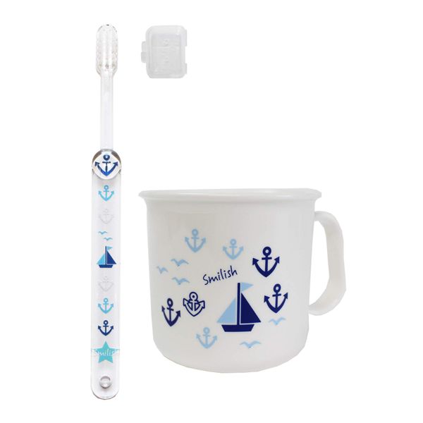 Children's Toothbrush (with cap) Heat-resistant Cup Set, Marine