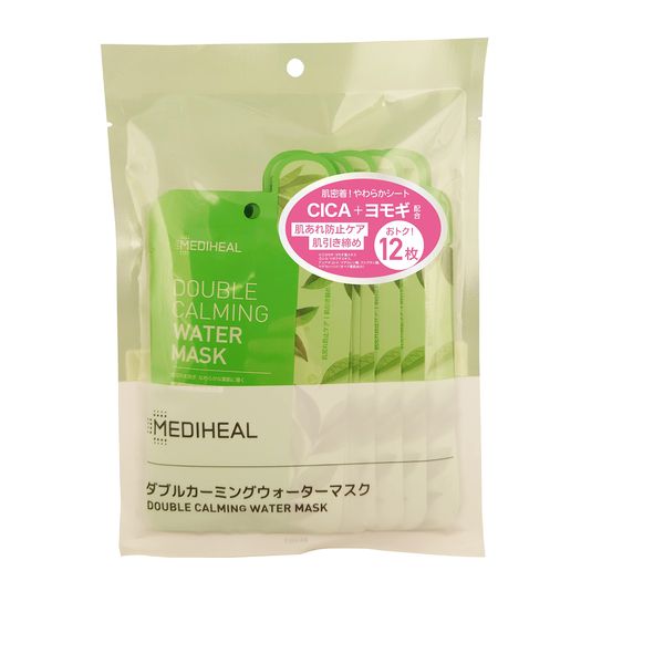 Mediheal Double Calming Water Mask, 12 Pieces, Prevents Skin Bleeding, Skin Tightening
