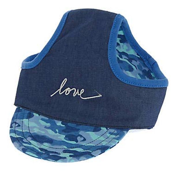 ED Ellen DeGeneres "Love Blue Camo Pet Hat~Large~
