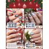 EBANKU Christmas Nail Wraps Self Adhesive, 14 Sheets Nail Polish Stickers Decals with Nail File Deer Snowman Xmas Tree Nail Stickers for Nail Art Design (B)