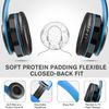 Blue Wireless Bluetooth Foldable Headphones Over Ear Hi-Fi Stereo Headset PC TV