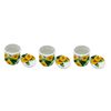 ACK 3D Sunflower 3pc Hand Painted Ceramic Canister Set with Lid, Kitchen Storage Jar, Food Storage Container, Airtight Storage Container With Rubber Seal for Coffee, Tea, Sugar, Flour