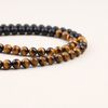GAVU Reactangle Pendant Onyx Tiger Eye Crystal Beaded Necklace for Men 50cm
