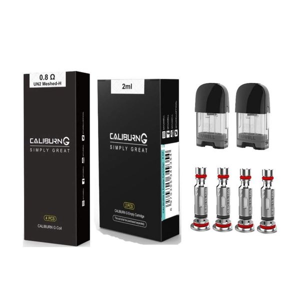 Vape Popular UWELL Calburn G, Calburn KOKO Prime, Replacement POD 2 Pack + 4PCS Calburn KOKO Prime Replacement Coils for Electronic Cigarettes CalburnG VAPE Kit (0.8Ω)