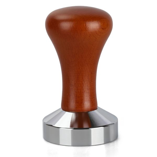 51mm Espresso Tamper-Premium Barista Coffee Tamper Coffee Tamper Classic Series Stainless Steel Espresso Tamper Coffee Press Tool Tamper Espresso Handle, 90x51mm, Solid wood, Stainless steel