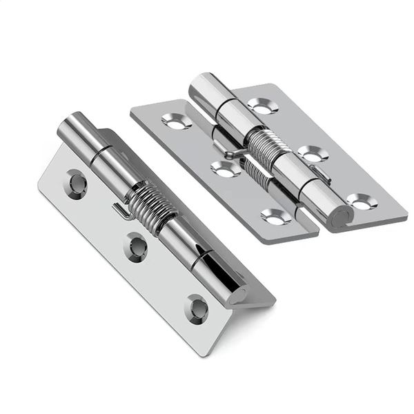 2Pcs Door Hinge,3 Inch Long Stainless Steel Self-Closing Corner Spring Draw Door Hinge,Closing Spring Hinges