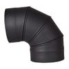6" Fixed Elbow Ventis Black 22ga Welded Single Wall Stove Pipe VSB0690F